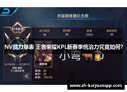 NV战力爆表 王者荣耀KPL新赛季统治力究竟如何？